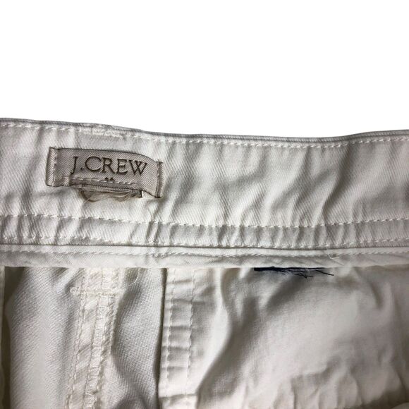 J Crew Pants Womens 14 White Chino Mid Raw Hem Crop Ankle Preppy Coastal Chic - Picture 5 of 12